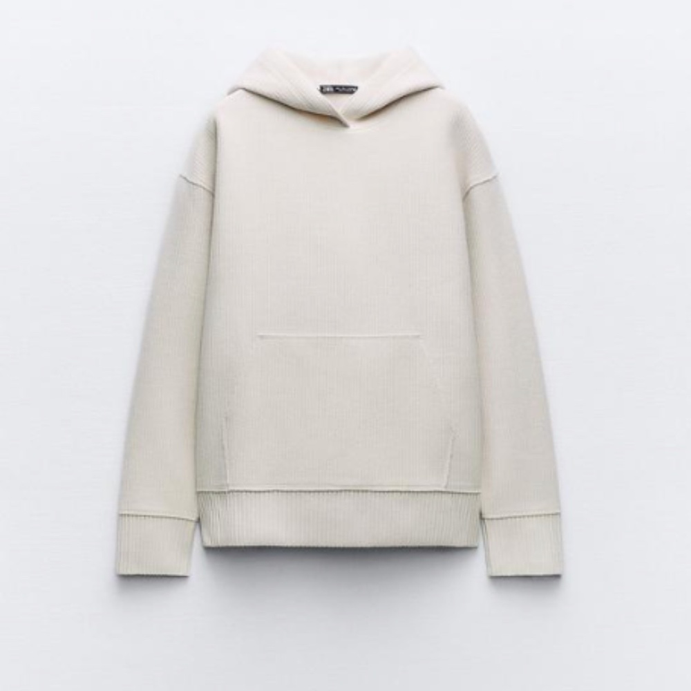 ZARA TRICOT POUCH SWEATSHIRT